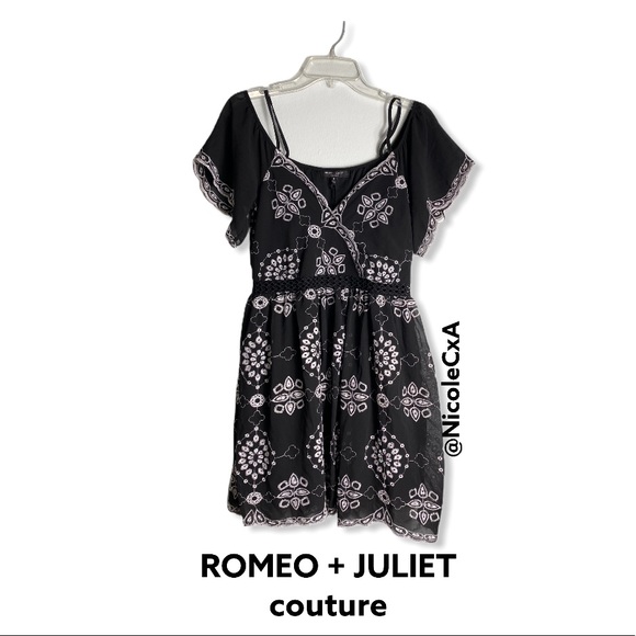 NWT Romeo & Juliet Black & White Eyelet Dress - Picture 2 of 10